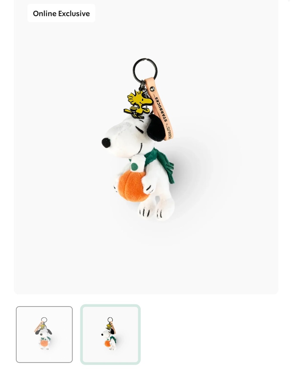 Starbucks Snoopy Pumpkin Plush Keychain